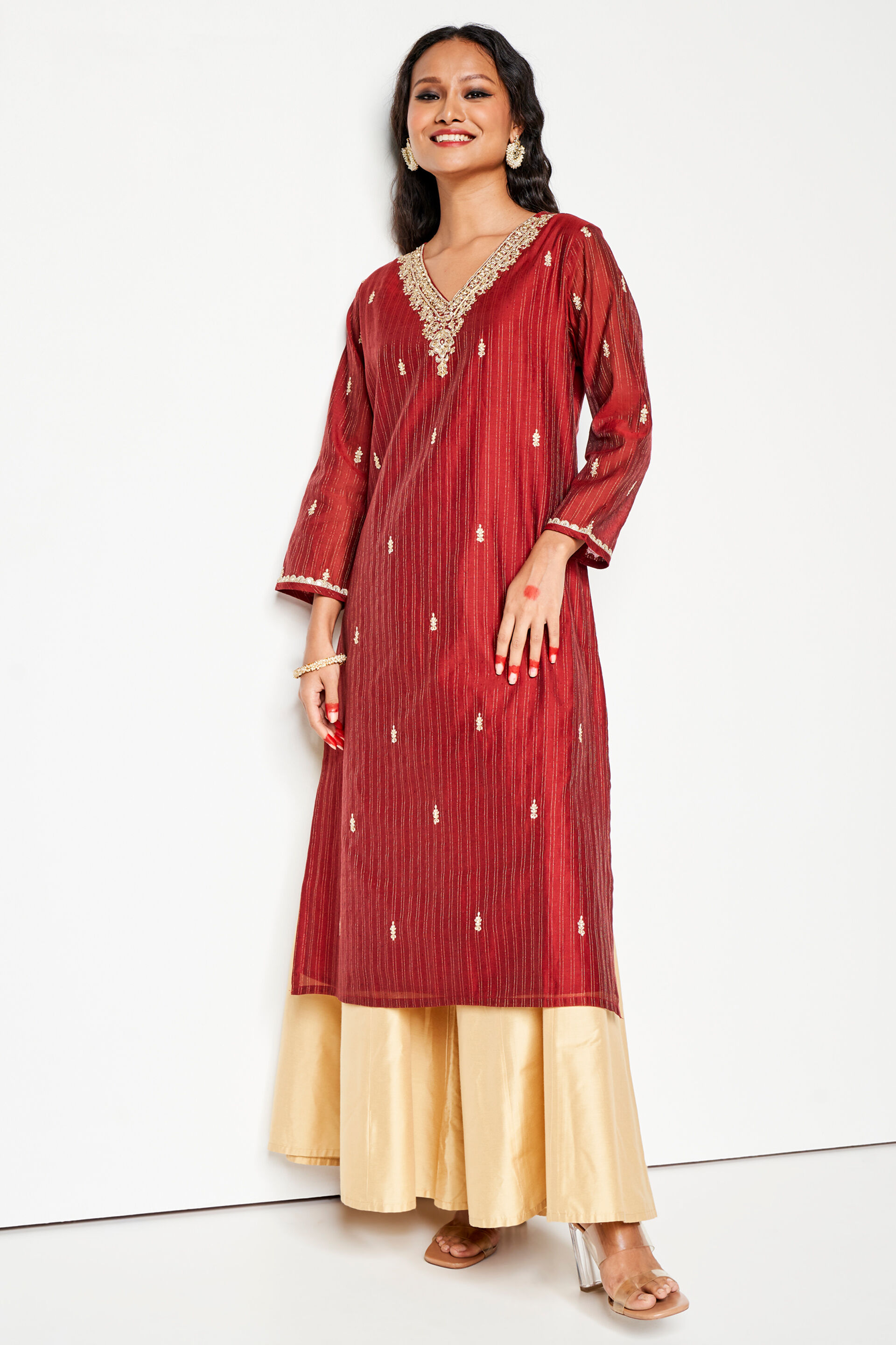 Sajja Kurta, Maroon, image 5